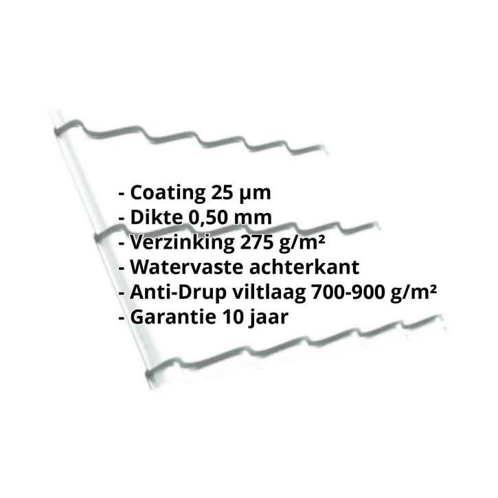 Dakpanplaat Szafir 350/15 | Anti-Drup 700 g/m² | Staal 0,50 mm | 25 µm Polyester | 9010 - Zuiverwit #2