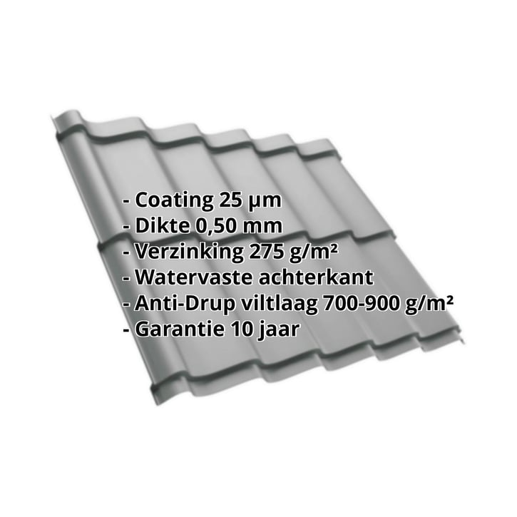 Dakpanplaat Szafir 350/15 | Anti-Drup 700 g/m² | Staal 0,50 mm | 25 µm Polyester | 9006 - Zilver-Metallic #2