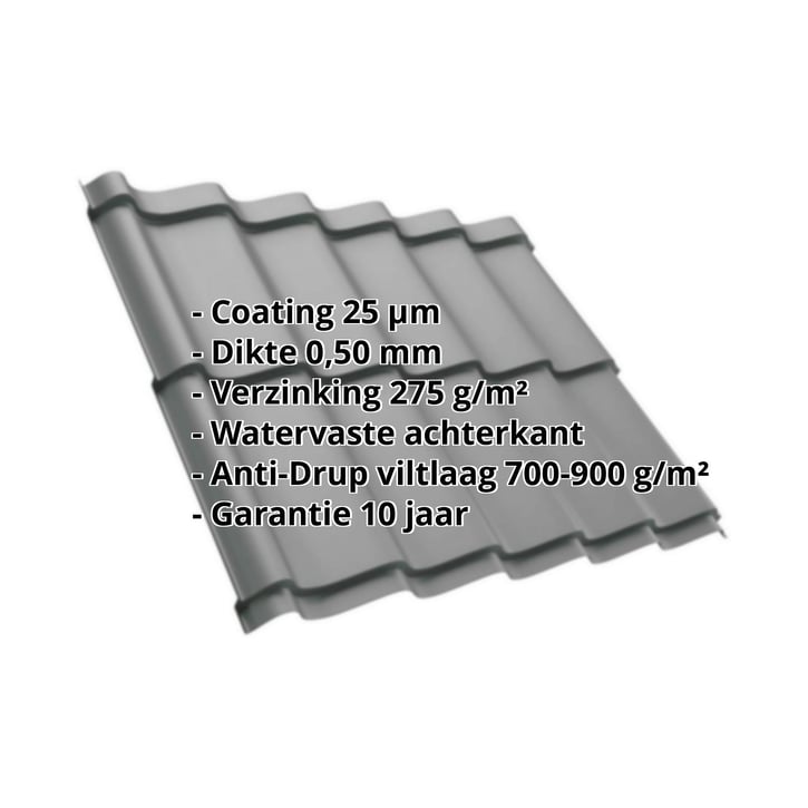 Dakpanplaat Szafir 350/15 | Anti-Drup 700 g/m² | Staal 0,50 mm | 25 µm Polyester | 9007 - Grijs aluminiumkleurig #2