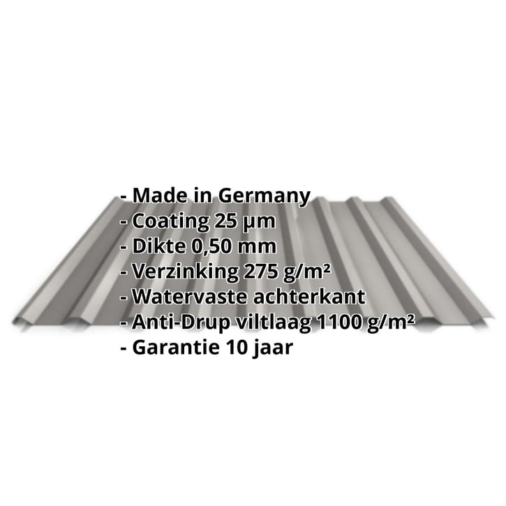 Damwandplaat 20/1100 | Dak | Anti-Drup 1000 g/m² | Staal 0,50 mm | 25 µm Polyester | 9007 - Grijs aluminiumkleurig #2