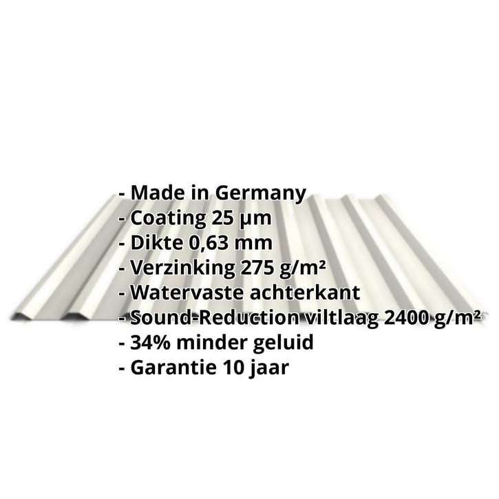 Damwandplaat 20/1100 | Dak | Anti-Drup 1000 g/m² | Staal 0,63 mm | 25 µm Polyester | 9010 - Zuiverwit #2