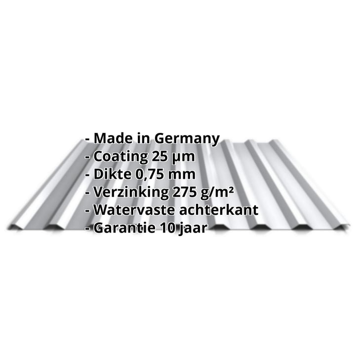 Damwandplaat 20/1100 | Dak | Staal 0,75 mm | 25 µm Polyester | 9006 - Zilver-Metallic #2