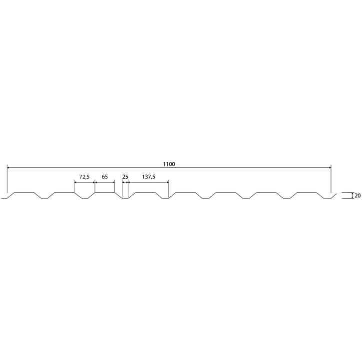 Damwandplaat 20/1100 | Gevel | Staal 0,50 mm | 25 µm Polyester | 9005 - Gitzwart #6