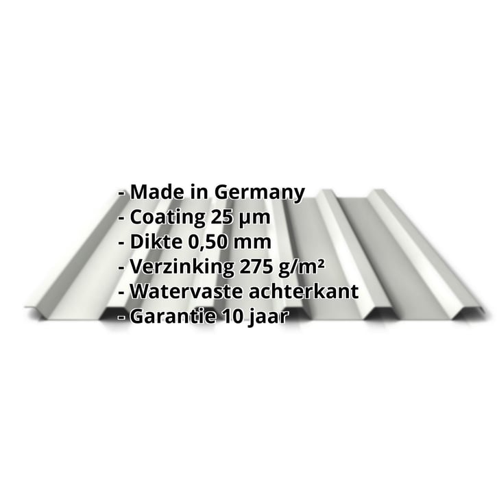 Damwandplaat 35/207 | Dak | Staal 0,50 mm | 25 µm Polyester | 9002 - Grijswit #2