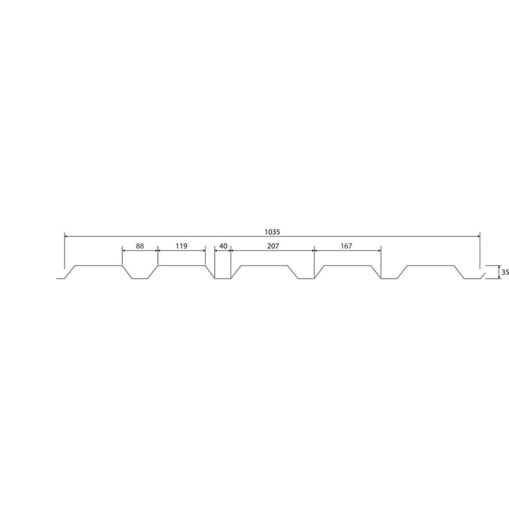 Damwandplaat 35/207 | Gevel | Restpartij | Staal 0,40 mm | 25 µm Polyester | 6020 - Chroomoxydegroen #6