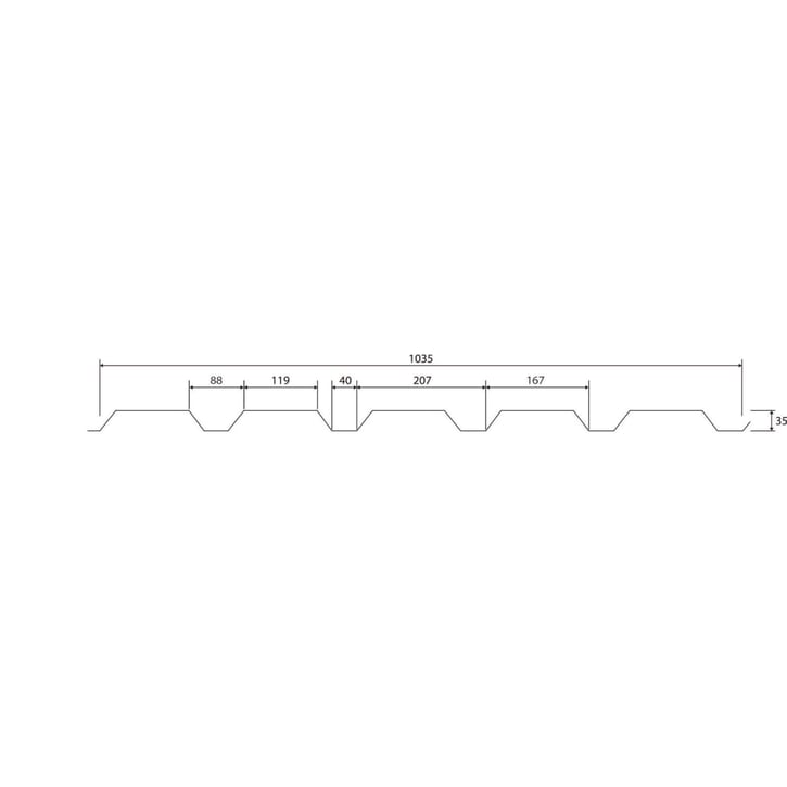 Damwandplaat 35/207 | Gevel | Staal 0,75 mm | 60 µm Puramid | 7016 - Antracietgrijs #8