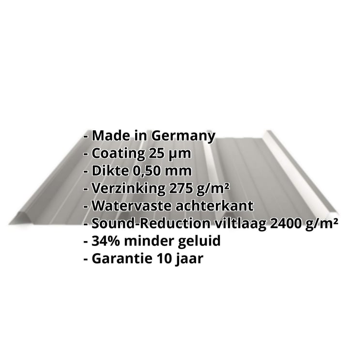 Damwandplaat 45/333 | Dak | Anti-Drup 1000 g/m² | Staal 0,50 mm | 25 µm Polyester | 9007 - Grijs aluminiumkleuri #2