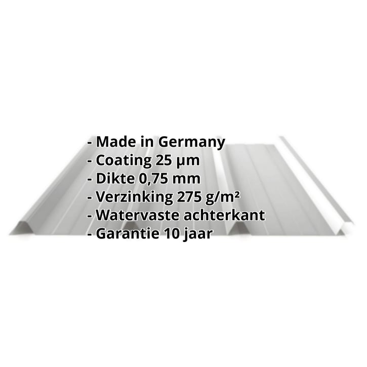 Damwandplaat 45/333 | Dak | Staal 0,75 mm | 25 µm Polyester | 9006 - Zilver-Metallic #2