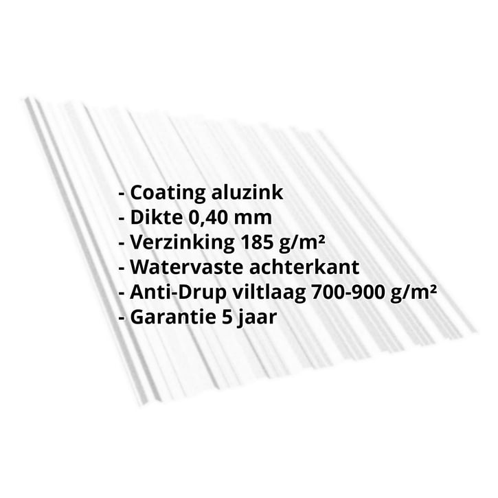 Damwandplaat T18DR | Dak | Anti-Drup 700 g/m² | Staal 0,40 mm | Aluzink | Zilvergrijs #2