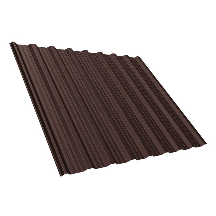 Damwandplaat T18DR | Dak | Anti-Drup 700 g/m² | Staal 0,50 mm | 35 µm Mattpolyester | 8017 - Chocoladebruin #1