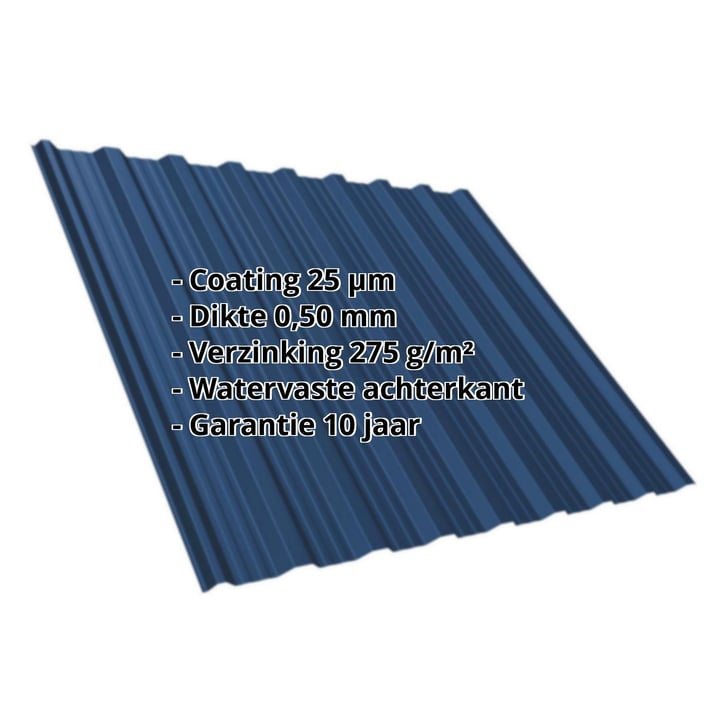 Damwandplaat T18DR | Dak | Staal 0,50 mm | 25 µm Polyester | 5010 - Gentiaanblauw #2