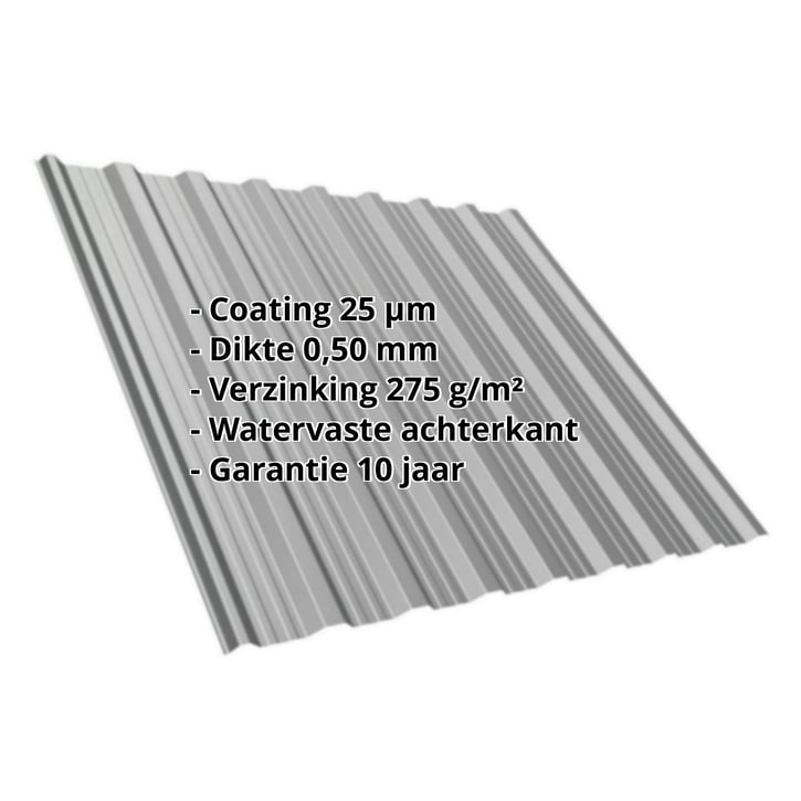 Damwandplaat T18DR | Dak | Staal 0,50 mm | 25 µm Polyester | 9007 - Grijs aluminiumkleurig #2