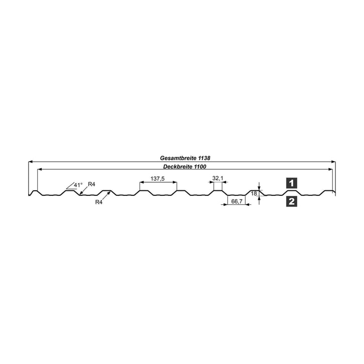 Damwandplaat T18DR | Dak | Staal 0,75 mm | 25 µm Polyester | 028 - Kersrood #5