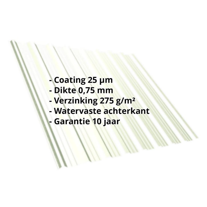 Damwandplaat T18DR | Dak | Staal 0,75 mm | 25 µm Polyester | 9002 - Grijswit #2