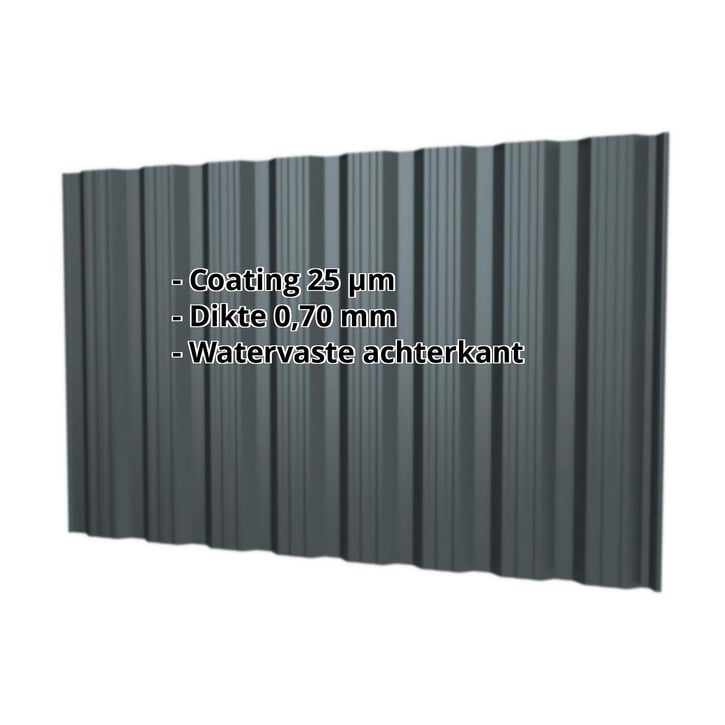 Damwandplaat T18DR | Gevel | Aluminium 0,70 mm | 25 µm Polyester | 7016 - Antracietgrijs #2