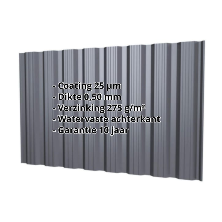 Damwandplaat T18DR | Gevel | Staal 0,50 mm | 25 µm Polyester | 7024 - Grafietgrijs #2