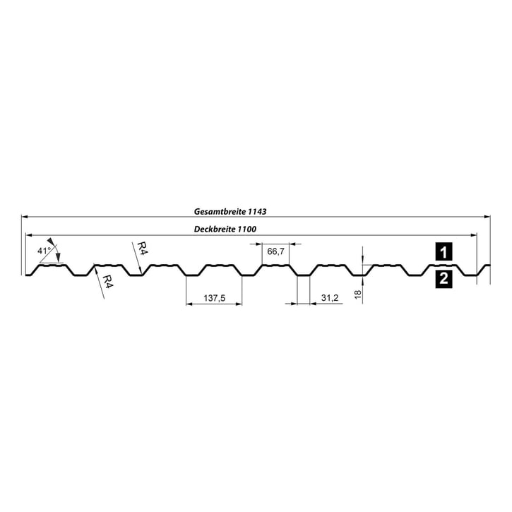 Damwandplaat T18DR | Gevel | Staal 0,75 mm | 25 µm Polyester | 6011 - Resedagroen #5