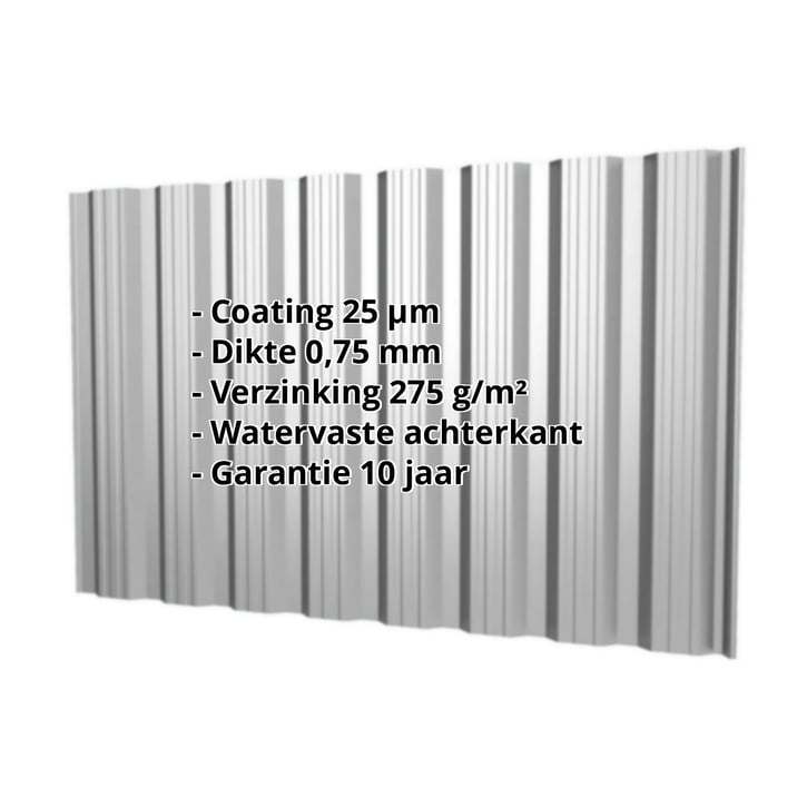 Damwandplaat T18DR | Gevel | Staal 0,75 mm | 25 µm Polyester | 9006 - Zilver-Metallic #2