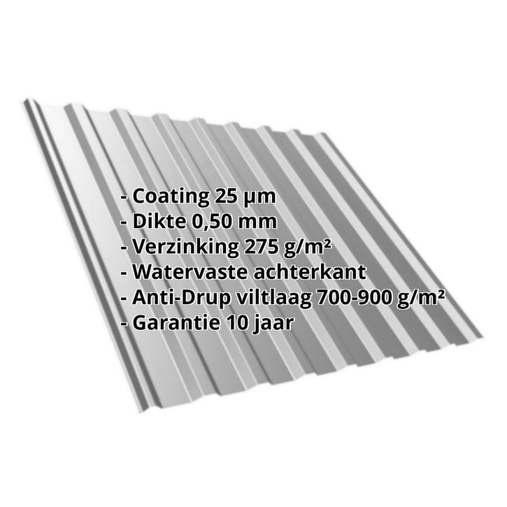 Damwandplaat T20M | Dak | Anti-Drup 700 g/m² | Staal 0,50 mm | 25 µm Polyester | 9007 - Grijs aluminiumkleurig #2