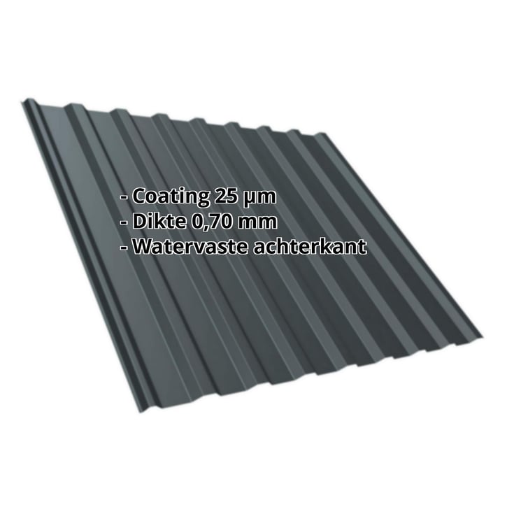 Damwandplaat T20M | Dak | Aluminium 0,70 mm | 25 µm Polyester | 7016 - Antracietgrijs #2