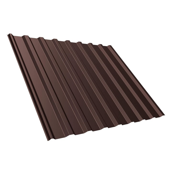 Damwandplaat T20M | Dak | Staal 0,50 mm | 35 µm Mattpolyester | 8017 - Chocoladebruin #1