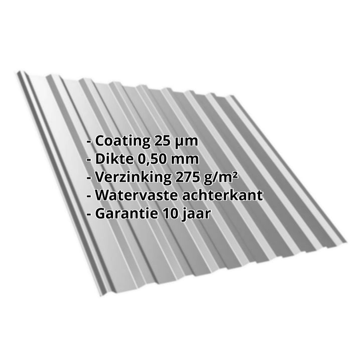 Damwandplaat T20M | Dak | Staal 0,50 mm | 25 µm Polyester | 9007 - Grijs aluminiumkleurig #2