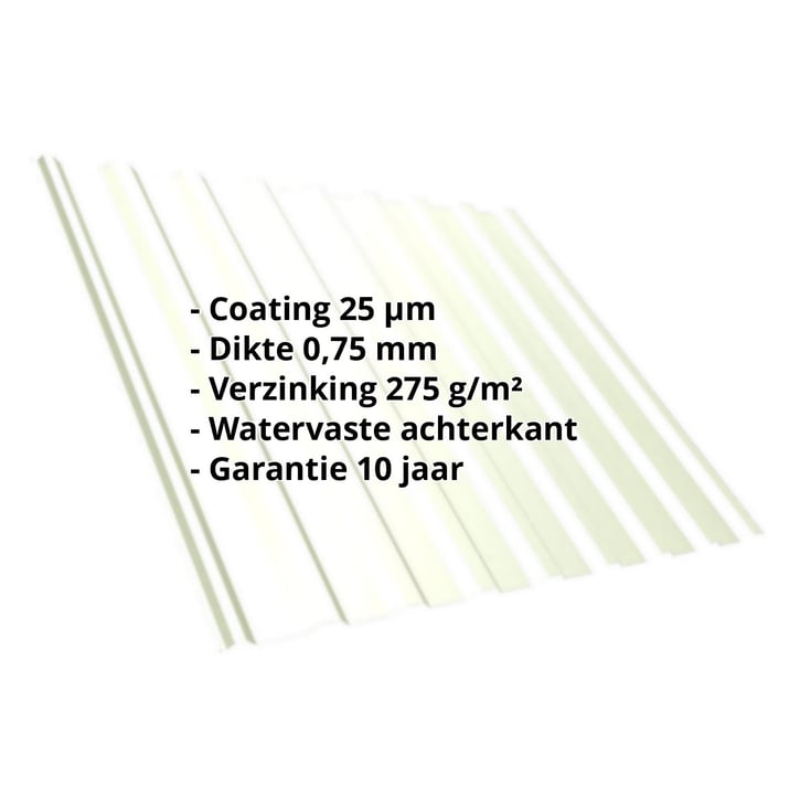 Damwandplaat T20M | Dak | Staal 0,75 mm | 25 µm Polyester | 9002 - Grijswit #2