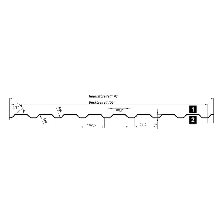 Damwandplaat T20M | Gevel | Staal 0,63 mm | 50 µm PURLAK® | 9002 - Grijswit #5