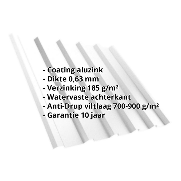 Damwandplaat T35/207M | Dak | Anti-Drup 700 g/m² | Staal 0,75 mm | Aluzink | Zilvergrijs #2