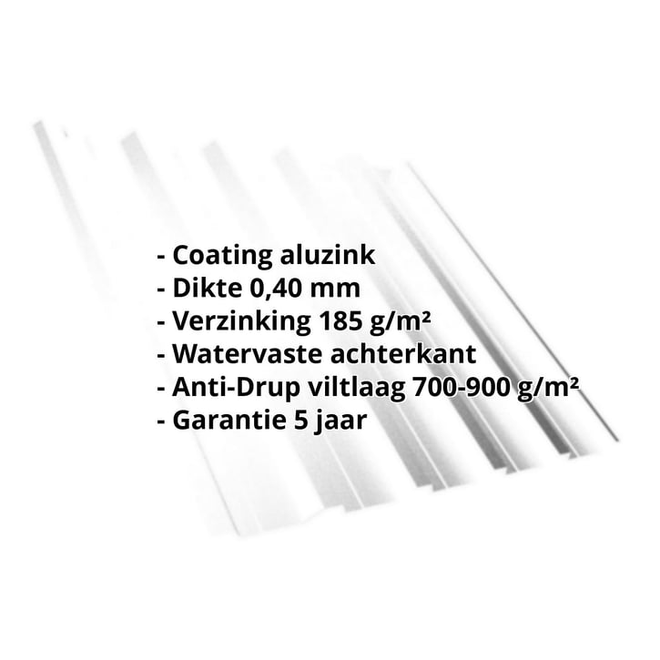 Damwandplaat T35DR | Dak | Anti-Drup 700 g/m² | Staal 0,40 mm | Aluzink | Zilvergrijs #2