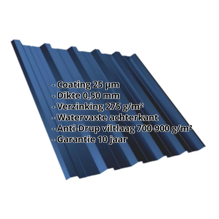 Damwandplaat T35DR | Dak | Anti-Drup 700 g/m² | Staal 0,50 mm | 25 µm Polyester | 5010 - Gentiaanblauw #2