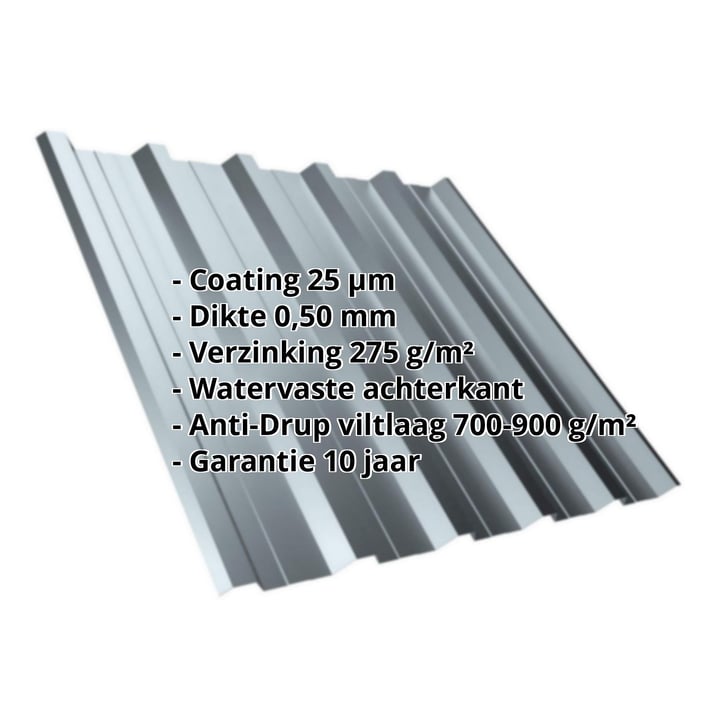 Damwandplaat T35DR | Dak | Anti-Drup 700 g/m² | Staal 0,50 mm | 25 µm Polyester | 7000 - Pelsgrijs #2