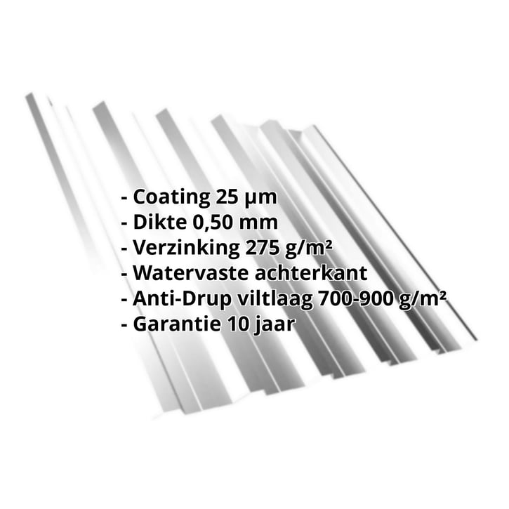 Damwandplaat T35DR | Dak | Anti-Drup 700 g/m² | Staal 0,50 mm | 25 µm Polyester | 7035 - Lichtgrijs #2