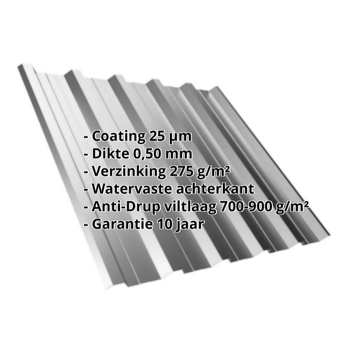 Damwandplaat T35DR | Dak | Anti-Drup 700 g/m² | Staal 0,50 mm | 25 µm Polyester | 9007 - Grijs aluminiumkleurig #2