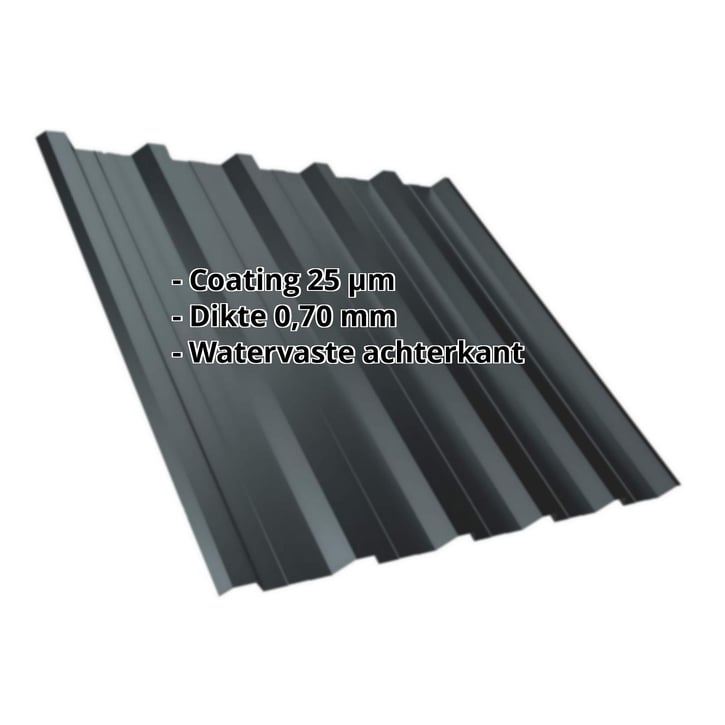 Damwandplaat T35DR | Dak | Aluminium 0,70 mm | 25 µm Polyester | 7016 - Antracietgrijs #2