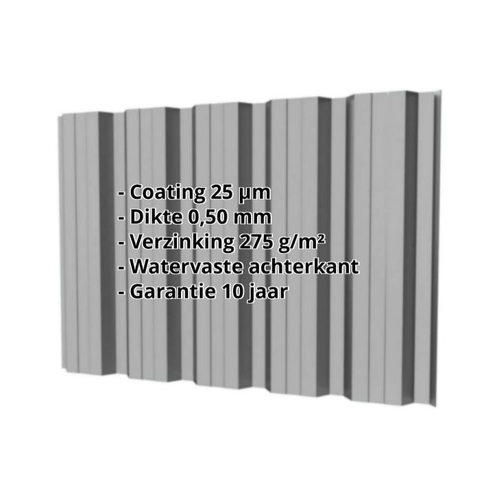Damwandplaat T35DR | Gevel | Staal 0,50 mm | 25 µm Polyester | 9007 - Grijs aluminiumkleurig #2