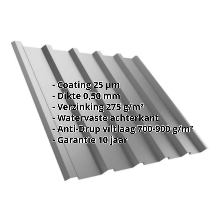 Damwandplaat T35M | Dak | Anti-Drup 700 g/m² | Staal 0,50 mm | 25 µm Polyester | 9006 - Zilver-Metallic #2