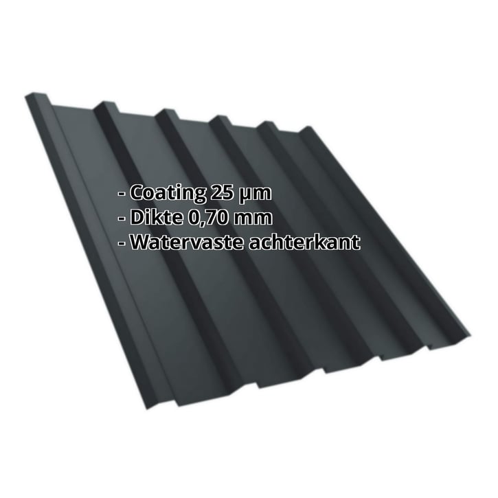 Damwandplaat T35M | Dak | Aluminium 0,70 mm | 25 µm Polyester | 7016 - Antracietgrijs #2