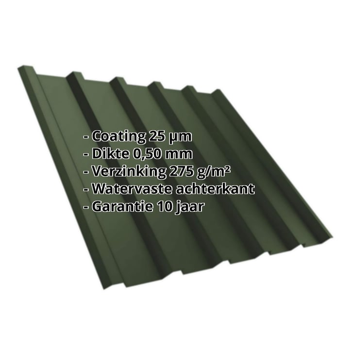 Damwandplaat T35M | Dak | Staal 0,50 mm | 25 µm Polyester | 6020 - Chroomoxydegroen #2