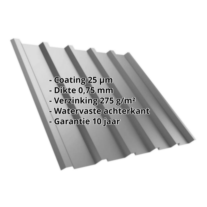 Damwandplaat T35M | Dak | Staal 0,75 mm | 25 µm Polyester | 9006 - Zilver-Metallic #2