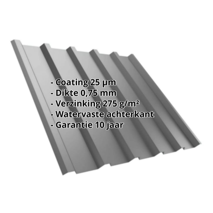 Damwandplaat T35M | Dak | Staal 0,75 mm | 25 µm Polyester | 9007 - Grijs aluminiumkleurig #2