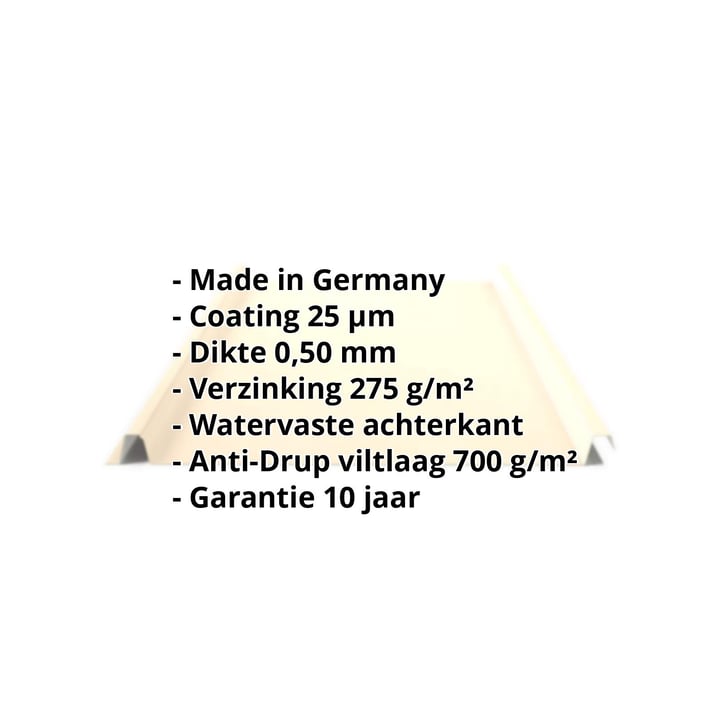 Felsplaat 33/500-LE | Dak | Anti-Drup 700 g/m² | Staal 0,50 mm | 25 µm Polyester | 1015 - Licht ivoorkleurig #2