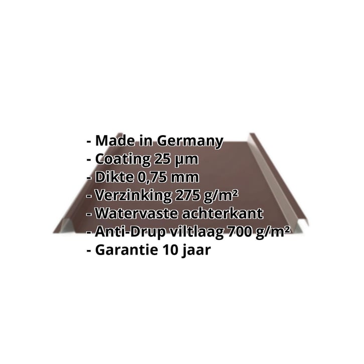 Felsplaat 33/500-LE | Dak | Anti-Drup 1000 g/m² | Staal 0,75 mm | 25 µm Polyester | 8017 - Chocoladebruin #2