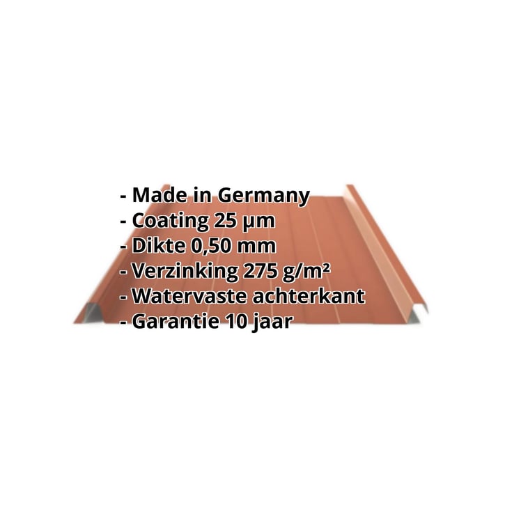Felsplaat 33/500-LR | Dak | Staal 0,50 mm | 25 µm Polyester | 8004 - Koperbruin #2