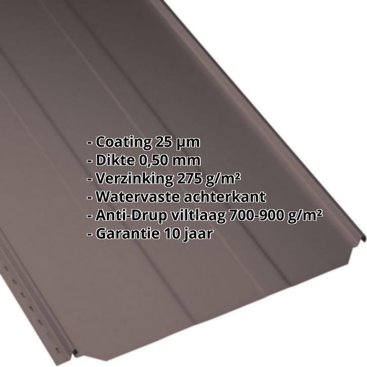 Felsplaat PD-510-S | Damwand | Anti-Drup 700 g/m² | Staal 0,50 mm | 35 µm mattpolyester | 8017 - Chocoladebruin #2