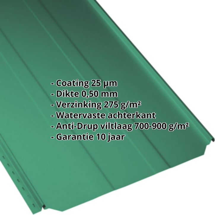 Felsplaat PD-510-S | Damwand | Anti-Drup 700 g/m² | Staal 0,50 mm | 25 µm Polyester | 6029 - Mintgroen #2