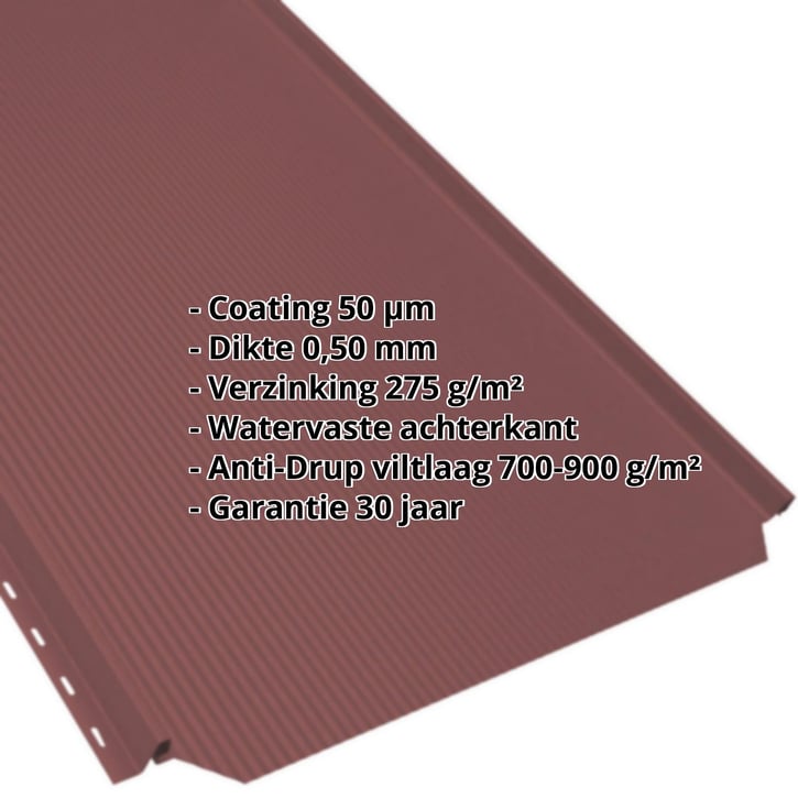 Felsplaat PD-510-S | Nano | Anti-Drup 700 g/m² | Staal 0,50 mm | 50 µm PURLAK® | 028 - Kersrood #2