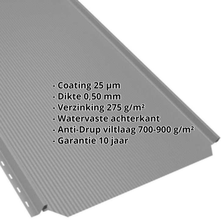 Felsplaat PD-510-S | Nano | Anti-Drup 700 g/m² | Staal 0,50 mm | 25 µm Polyester | 9006 - Zilver-Metallic #2