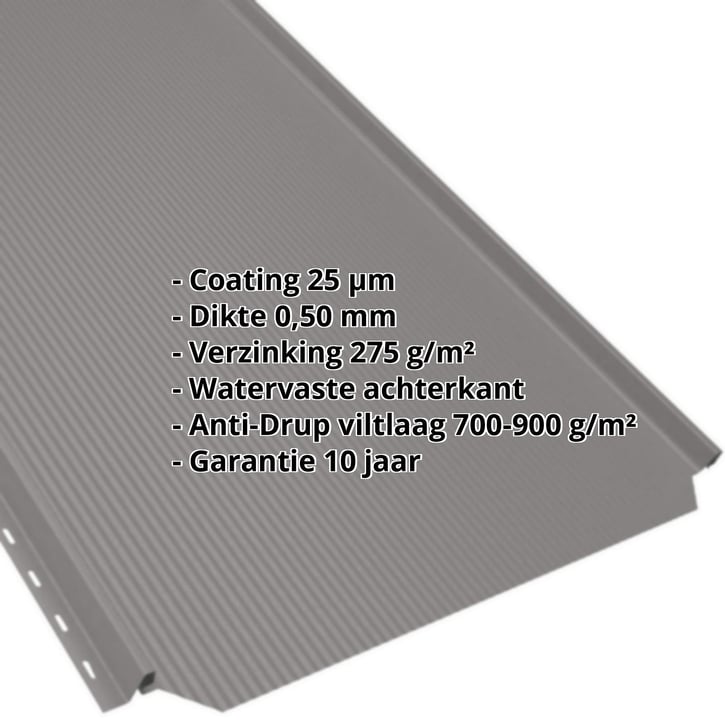 Felsplaat PD-510-S | Nano | Anti-Drup 700 g/m² | Staal 0,50 mm | 25 µm Polyester | 9007 - Grijs aluminiumkleurig #2