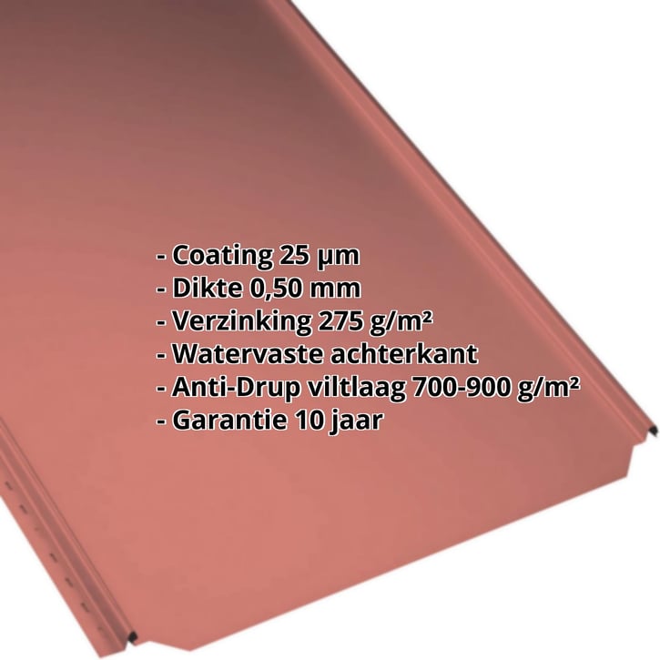 Felsplaat PD-510-S | Vlak | Anti-Drup 700 g/m² | Staal 0,50 mm | 25 µm Polyester | 3016 - Koraalrood #2